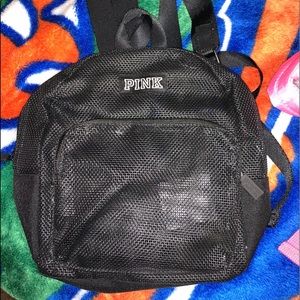 mesh pink backpack